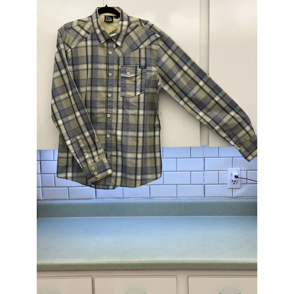 Volcom Precise LS Plaid Button Down Shirt Mens La… - image 1